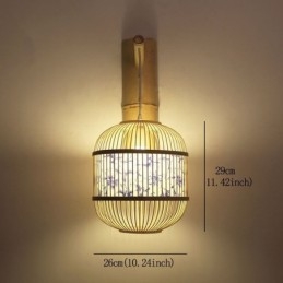 Cage Design Væglampe Creative Bamboo Hanging Wall Sconce Bedside Dekorative Light