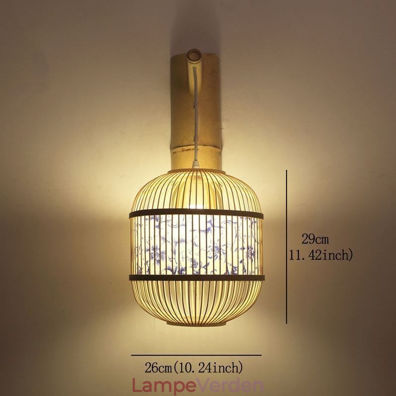 Cage Design Væglampe Creative Bamboo Hanging Wall Sconce Bedside Dekorative Light