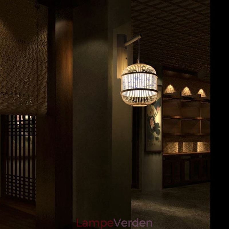 Cage Design Væglampe Creative Bamboo Hanging Wall Sconce Bedside Dekorative Light