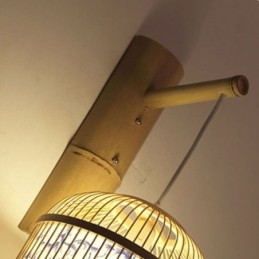 Cage Design Væglampe Creative Bamboo Hanging Wall Sconce Bedside Dekorative Light