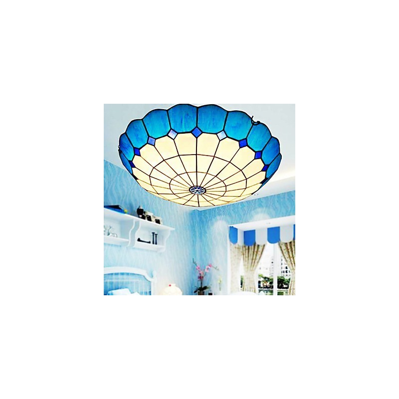 European Rural Creative Arts Farvet glas Absorber Dome Lamp Light