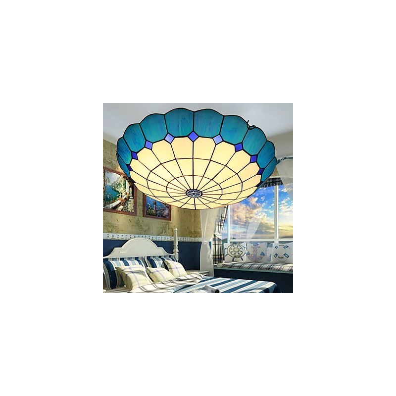 European Rural Creative Arts Farvet glas Absorber Dome Lamp Light