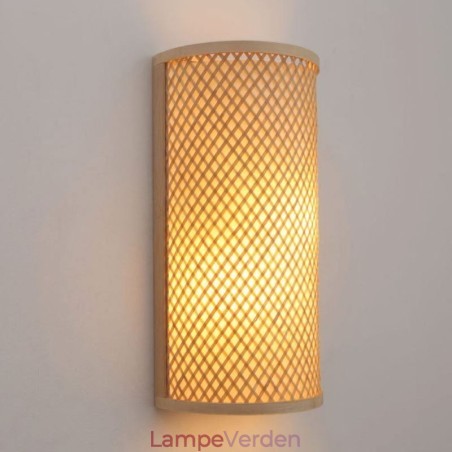 Halvcylindrisk bambus væglampe Kreativ sengelampe væglampetrappe Landlige belysning Halvcylindrisk bambus væglampe Kreativ sengelampe væglampetrappe Landlige belysning