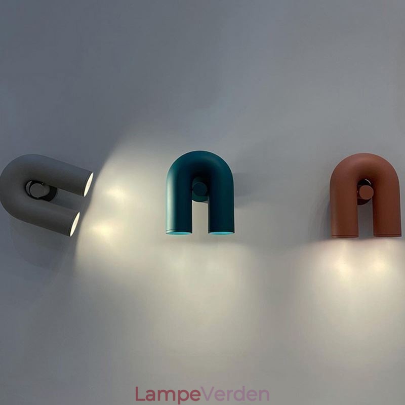 Væglampe U-form Minimalistisk kreativ væglampe 90 roterende lampeskærm