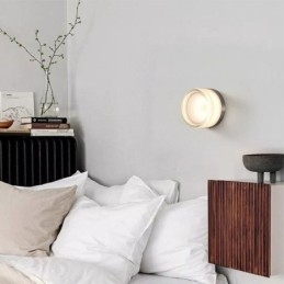 Væglampe Moderne Minimalistisk Akryl Enkelt Hoved Rundt Smedejern Lille Væglampe