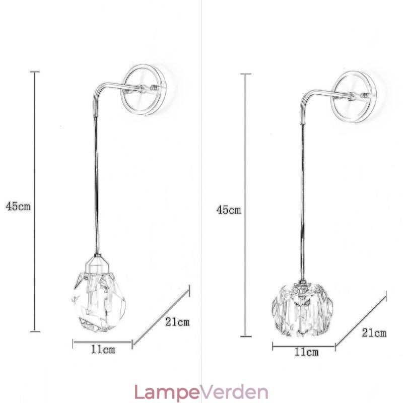 Moderne Væglampe Kreativ Krystal Væglampe