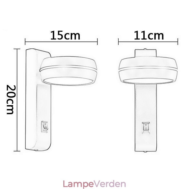 Drejelig væglampe Moderne Minimalistisk Sconce Light