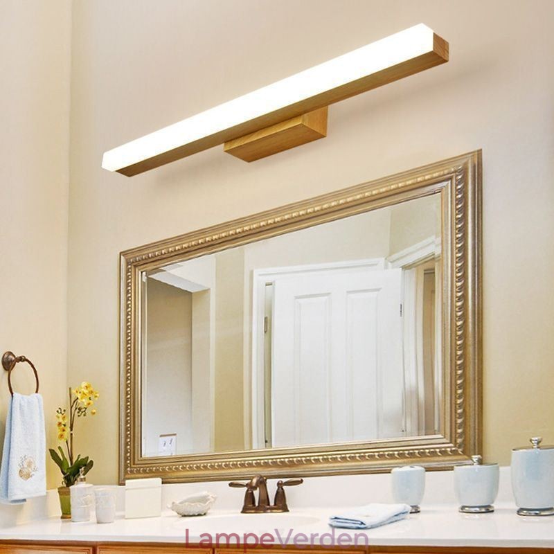 Spejllys Væglampe i massivt træ Moderne Sconce Væglampe
