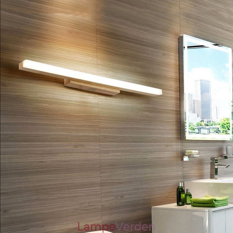 Spejllys Væglampe i massivt træ Moderne Sconce Væglampe