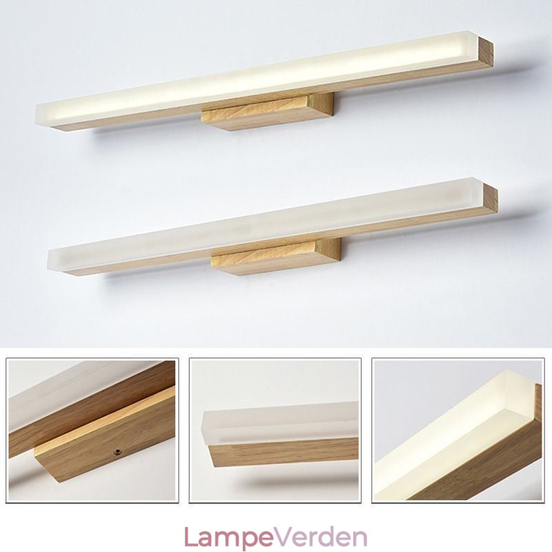 Spejllys Væglampe i massivt træ Moderne Sconce Væglampe