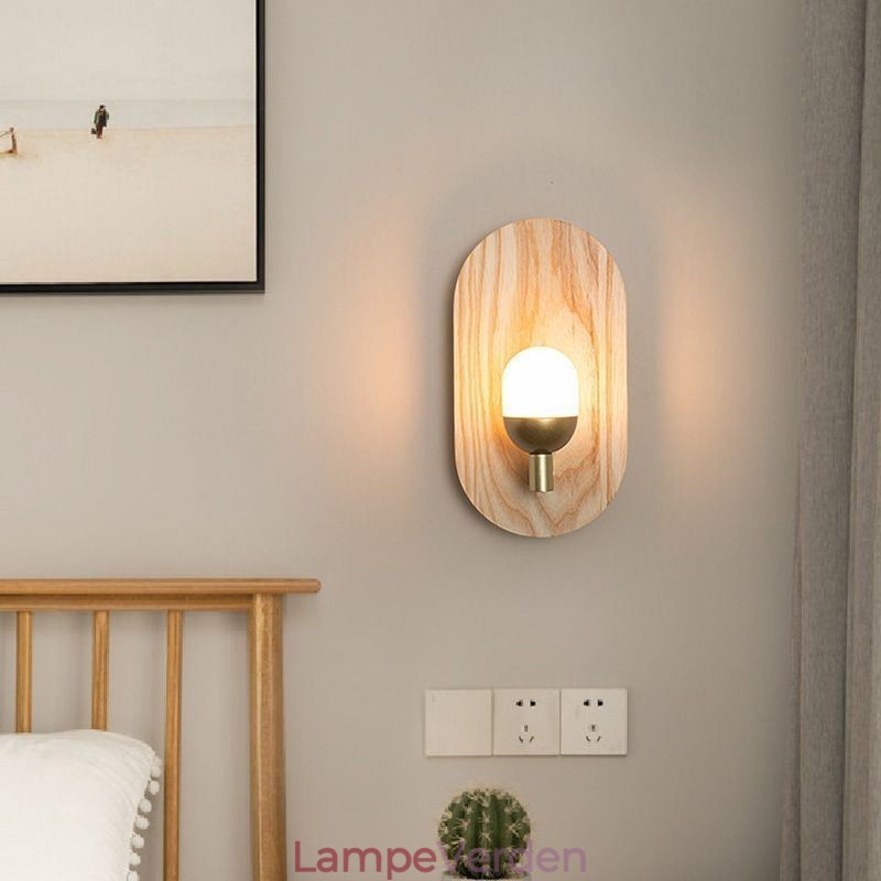 Dekoration Væg Trælampe Entré Ganglys Nordic Bedside Wall Light