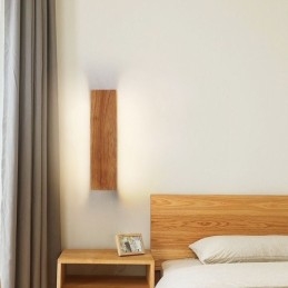Moderne Væg Træ Sconce Entré Ganglys Nordic Bedside Væglampe