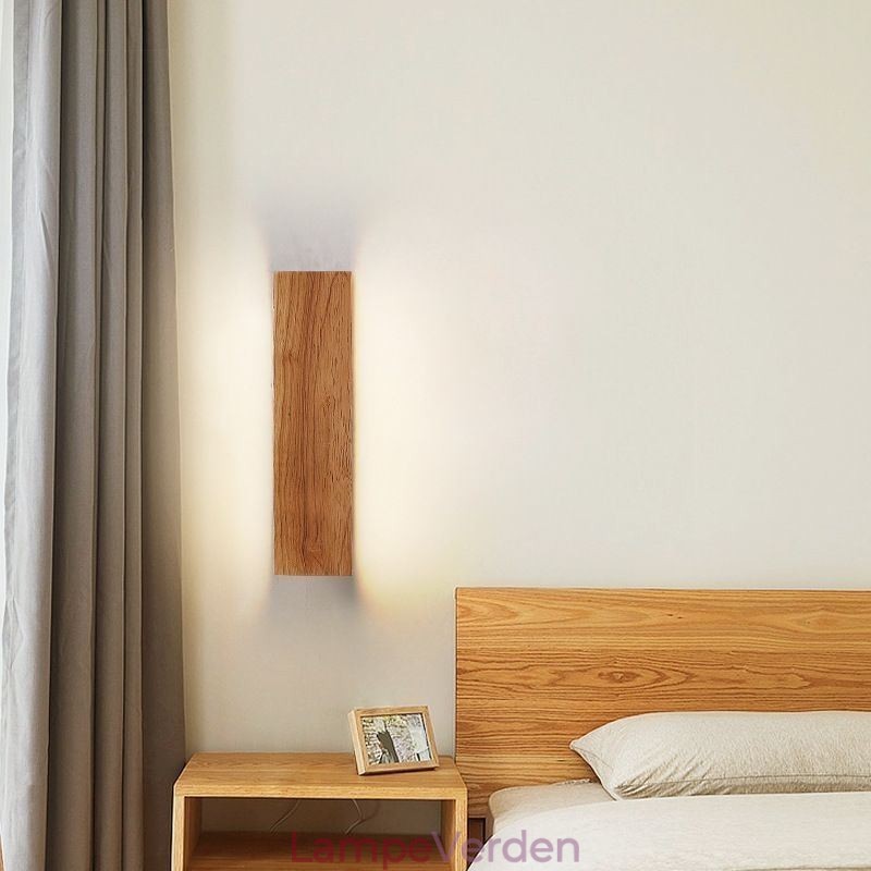 Moderne Væg Træ Sconce Entré Ganglys Nordic Bedside Væglampe