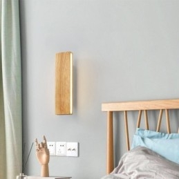 Moderne Væg Træ Sconce Entré Ganglys Nordic Bedside Væglampe