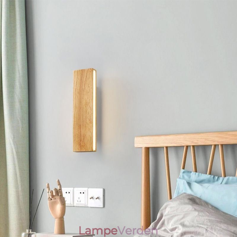 Moderne Væg Træ Sconce Entré Ganglys Nordic Bedside Væglampe