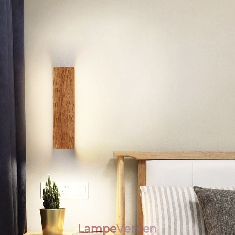Moderne Væg Træ Sconce Entré Ganglys Nordic Bedside Væglampe