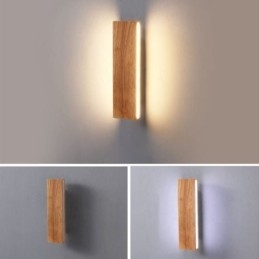 Moderne Væg Træ Sconce Entré Ganglys Nordic Bedside Væglampe