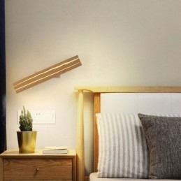 Moderne Træ Væglampe Entré Ganglys Nordic Bedside Væglampe