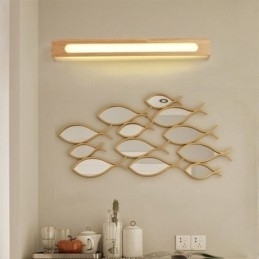 Moderne Væg Trælampe Entré Ganglys Nordic Bedside Væglampe
