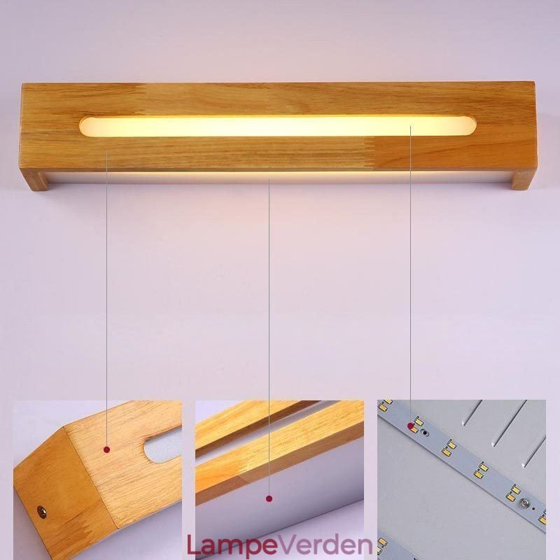 Moderne Væg Trælampe Entré Ganglys Nordic Bedside Væglampe