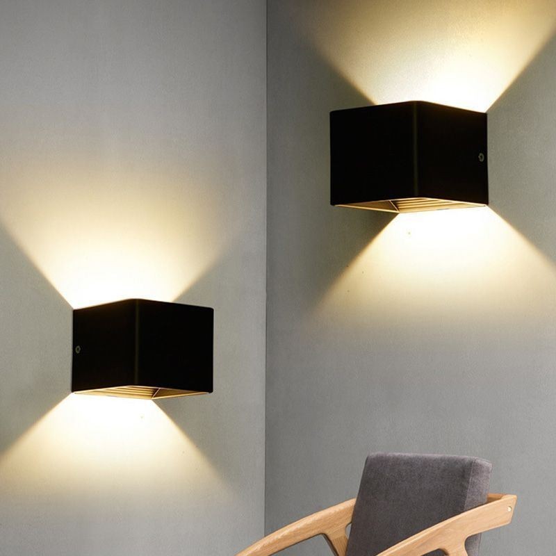 Væglampe Aluminium Balkon Overflademonteret Cube Porch Light