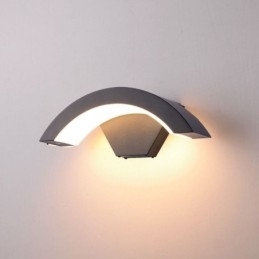 Minimalistisk Aluminiumslampe Have Vandtæt Halvmåne Væglampe