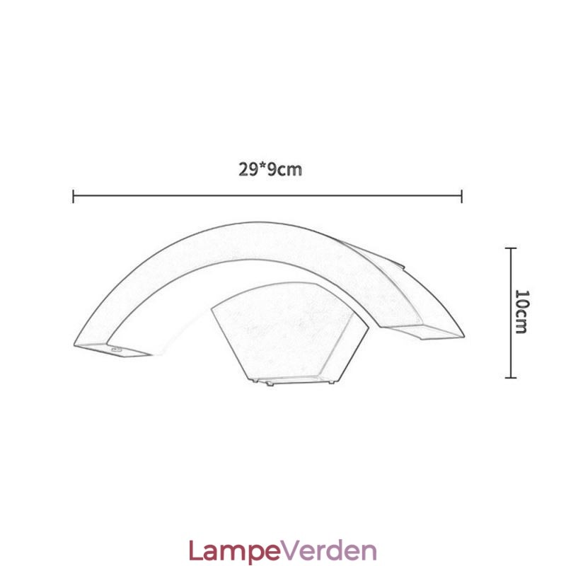 Minimalistisk Aluminiumslampe Have Vandtæt Halvmåne Væglampe