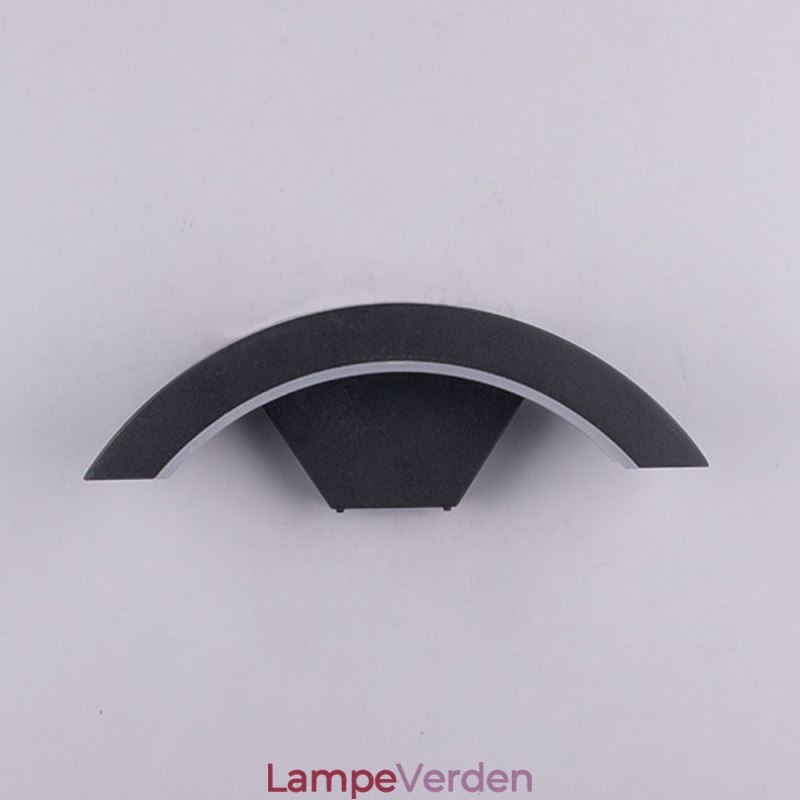 Minimalistisk Aluminiumslampe Have Vandtæt Halvmåne Væglampe