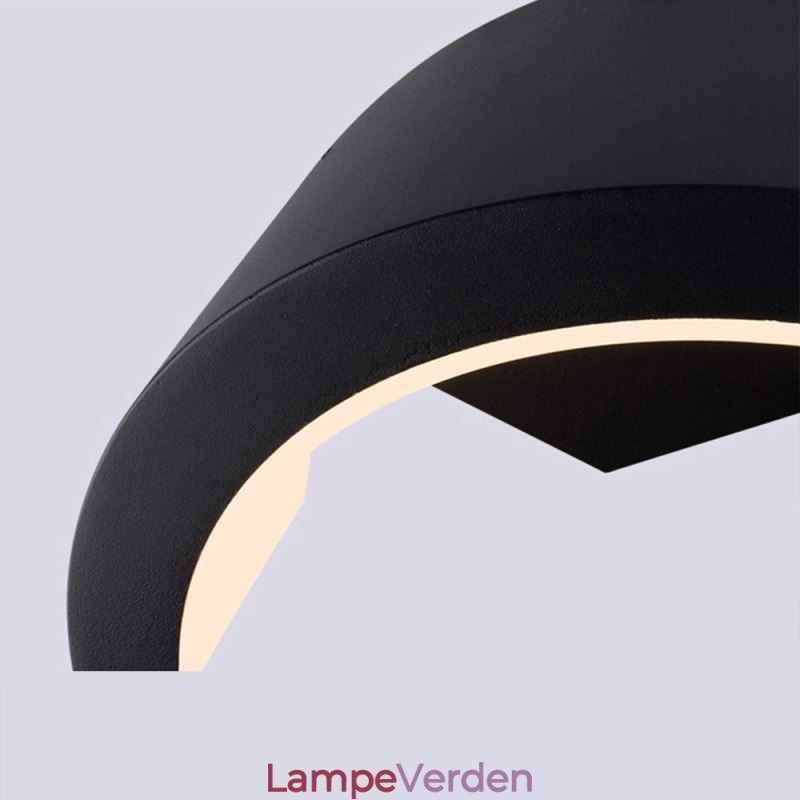 Minimalistisk Aluminiumslampe Have Vandtæt Halvmåne Væglampe