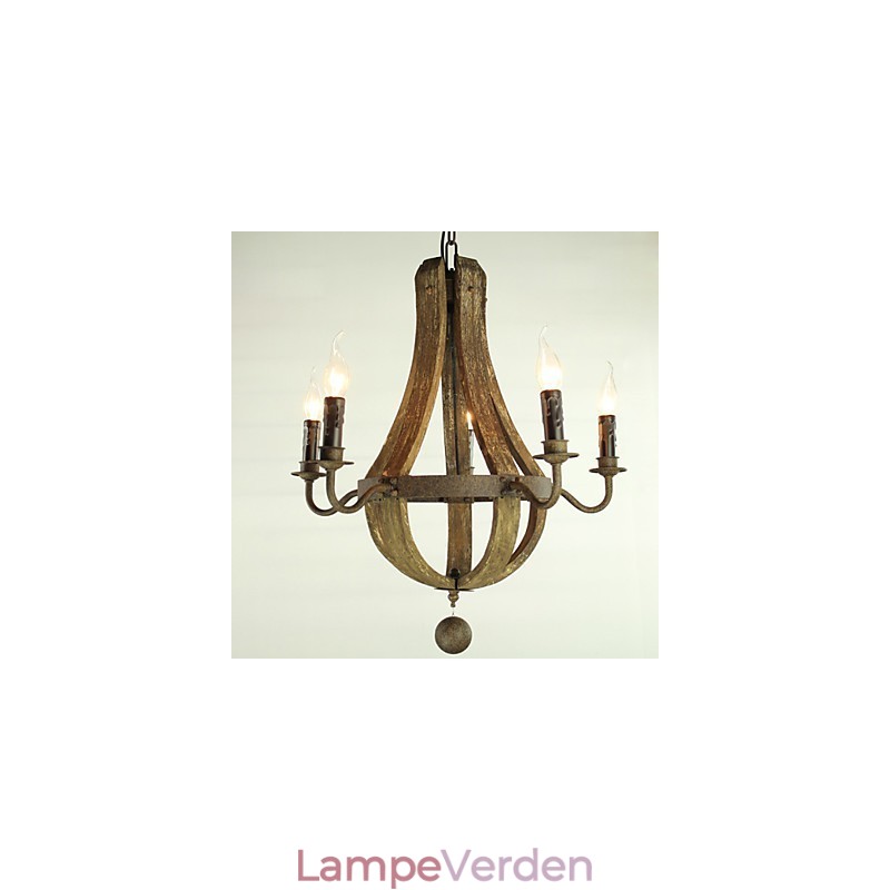 Lysekrone 5 lys Vintage Retro Country Living Dining Metal