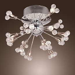 Moderne moderne krystal krom metal flush Mount