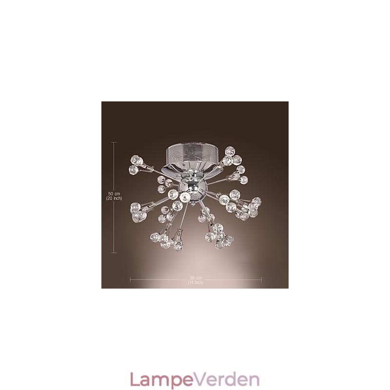Moderne moderne krystal krom metal flush Mount