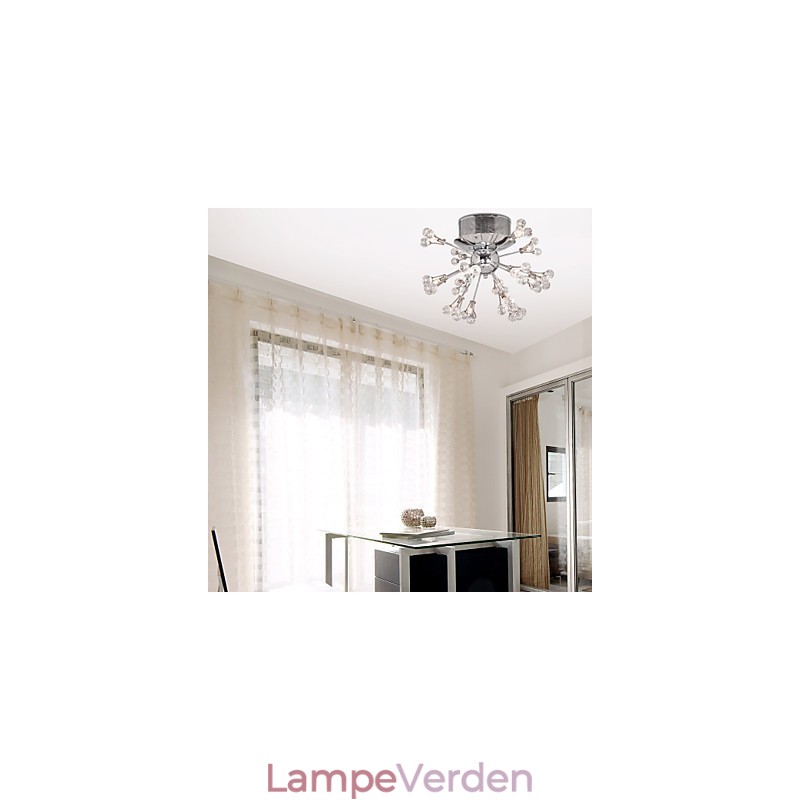 Moderne moderne krystal krom metal flush Mount