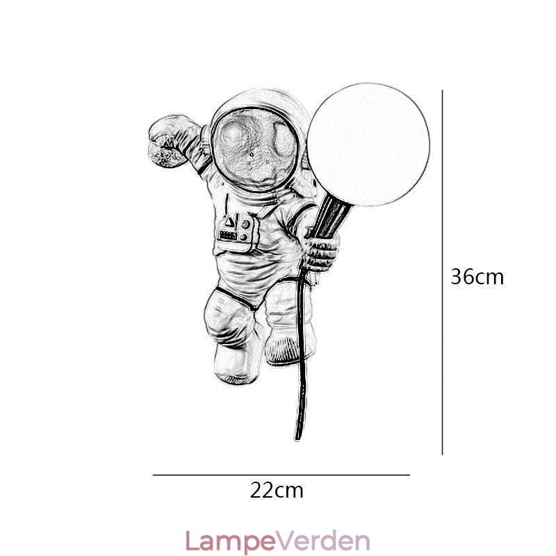 Moderne Væglampe Creative Astronaut Resin Væglampe Børn