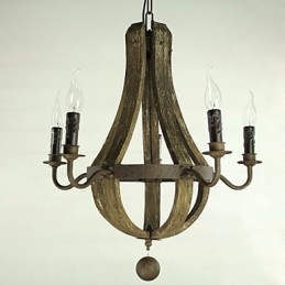 Lysekrone 5 lys Vintage Retro Country Living Dining Metal