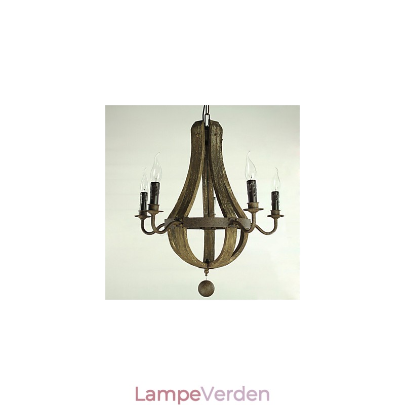 Lysekrone 5 lys Vintage Retro Country Living Dining Metal