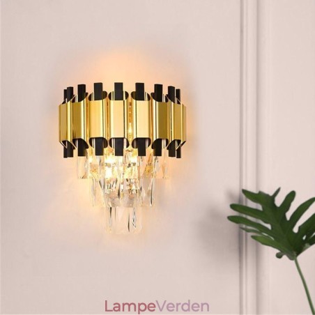 Hængende krystal moderne væglampe med fast ledning 11,81" høj armatur Hængende krystal moderne væglampe med fast ledning 11,81" høj armatur