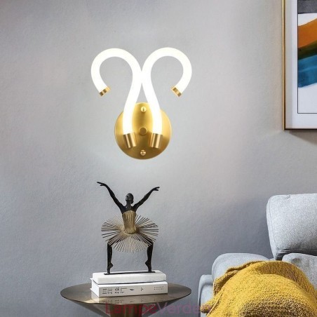 Moderne Væglampe Kreativitet Sconce Væglampe Kobber Fårehorn 2 lys Moderne Væglampe Kreativitet Sconce Væglampe Kobber Fårehorn 2 lys