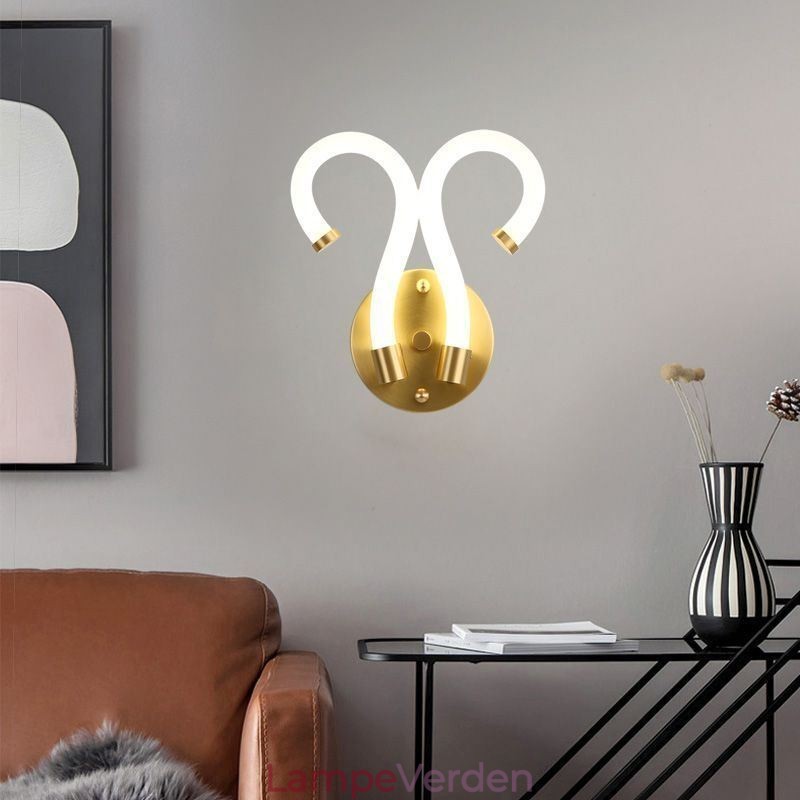 Moderne Væglampe Kreativitet Sconce Væglampe Kobber Fårehorn 2 lys