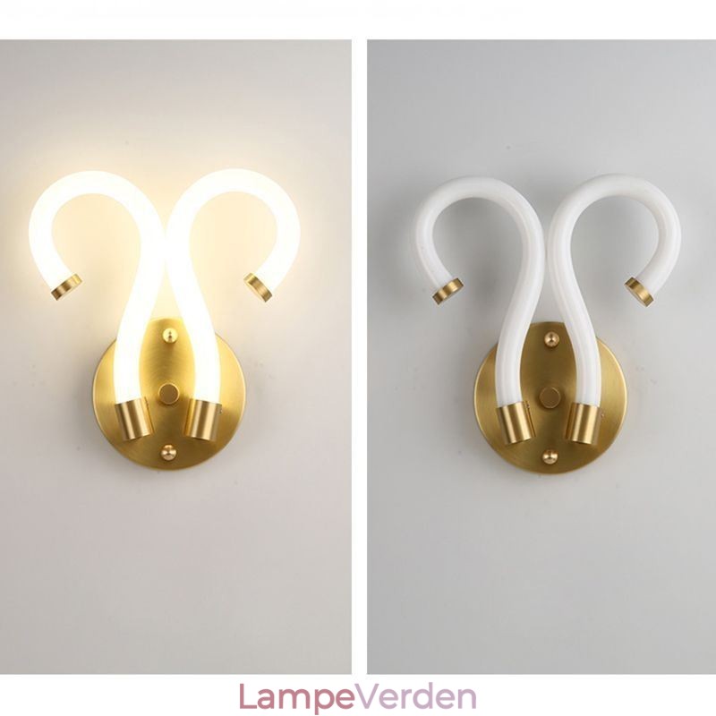 Moderne Væglampe Kreativitet Sconce Væglampe Kobber Fårehorn 2 lys