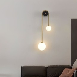 Globe Glas Væglampe Belysning Moderne Messing Væglampe