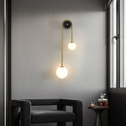 Globe Glas Væglampe Belysning Moderne Messing Væglampe