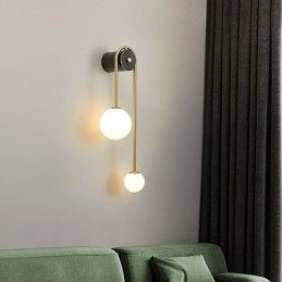 Globe Glas Væglampe Belysning Moderne Messing Væglampe