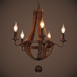 Lysekrone 5 lys Vintage Retro Country Living Dining Metal