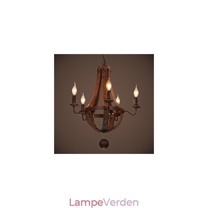 Lysekrone 5 lys Vintage Retro Country Living Dining Metal