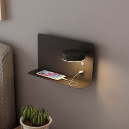 Væglampe Roterbar Sconce Light med USB-opladningsport