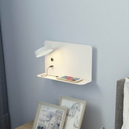 Væglampe Roterbar Sconce Light med USB-opladningsport