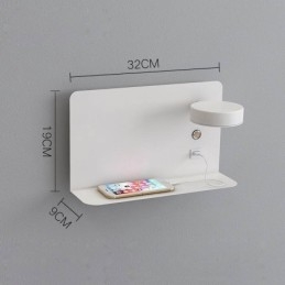 Væglampe Roterbar Sconce Light med USB-opladningsport