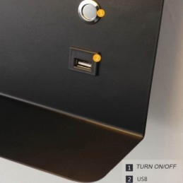 Væglampe Roterbar Sconce Light med USB-opladningsport