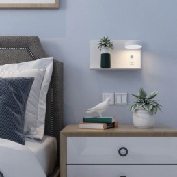 Væglampe Roterbar Sconce Light med USB-opladningsport